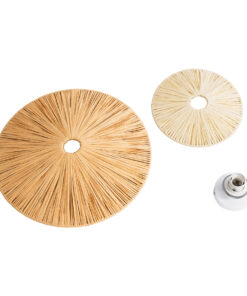 GloboStar® COLOMBO 02278 Boho Επιτοίχιο Φωτιστικό Απλίκα Μονόφωτο 1 x E27 IP20 Μπεζ Raffia - Μ40 x Π40 x Υ9cm 14 02278 6