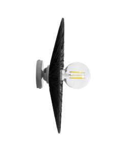 GloboStar® COLOMBO 02279 Boho Επιτοίχιο Φωτιστικό Απλίκα Μονόφωτο 1 x E27 IP20 Μαύρη Raffia - Μ40 x Π40 x Υ9cm 10 02279 3