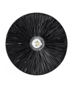 GloboStar® COLOMBO 02279 Boho Επιτοίχιο Φωτιστικό Απλίκα Μονόφωτο 1 x E27 IP20 Μαύρη Raffia - Μ40 x Π40 x Υ9cm 11 02279 4