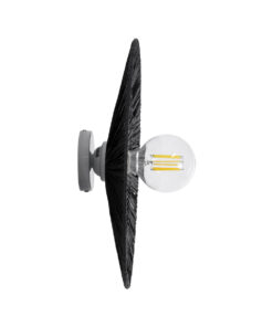 GloboStar® COLOMBO 02280 Boho Επιτοίχιο Φωτιστικό Απλίκα Μονόφωτο 1 x E27 IP20 Μαύρη Raffia - Μ40 x Π40 x Υ9cm 10 02280 3