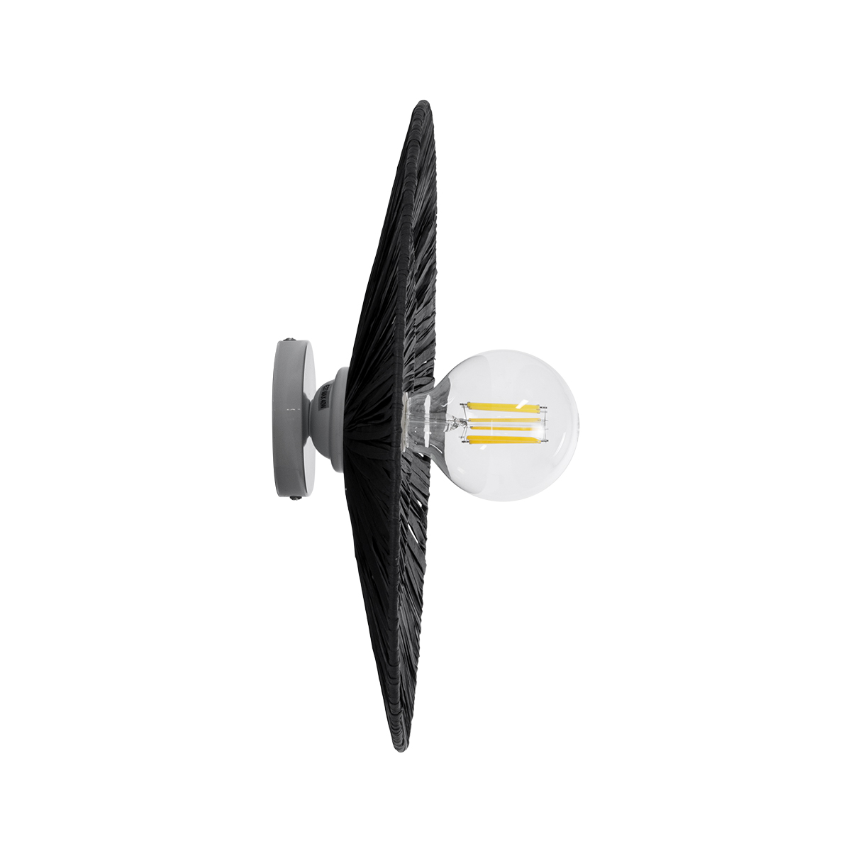 GloboStar® COLOMBO 02280 Boho Επιτοίχιο Φωτιστικό Απλίκα Μονόφωτο 1 x E27 IP20 Μαύρη Raffia - Μ40 x Π40 x Υ9cm 5 GloboStar® COLOMBO 02280 Boho Επιτοίχιο Φωτιστικό Απλίκα Μονόφωτο 1 x E27 IP20 Μαύρη Raffia - Μ40 x Π40 x Υ9cm - Image 3