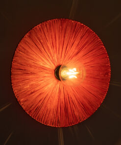 Alternative view of GloboStar® COLOMBO 02281 Boho Επιτοίχιο Φωτιστικό Απλίκα Μονόφωτο 1 x E27 IP20 Κόκκινη Raffia - Μ40 x Π40 x Υ9cm
