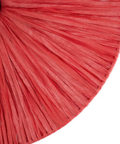 GloboStar® COLOMBO 02281 Boho Επιτοίχιο Φωτιστικό Απλίκα Μονόφωτο 1 x E27 IP20 Κόκκινη Raffia - Μ40 x Π40 x Υ9cm 12 02281 6