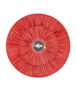 GloboStar® COLOMBO 02282 Boho Επιτοίχιο Φωτιστικό Απλίκα Μονόφωτο 1 x E27 IP20 Κόκκινη Raffia - Μ40 x Π40 x Υ9cm 11 02282 5