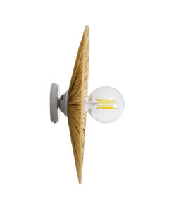 GloboStar® COLOMBO 02283 Boho Επιτοίχιο Φωτιστικό Απλίκα Μονόφωτο 1 x E27 IP20 Μπεζ Raffia - Μ40 x Π40 x Υ9cm 11 02283 3