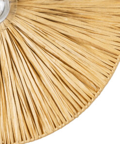 GloboStar® COLOMBO 02283 Boho Επιτοίχιο Φωτιστικό Απλίκα Μονόφωτο 1 x E27 IP20 Μπεζ Raffia - Μ40 x Π40 x Υ9cm 13 02283 5