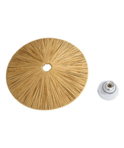 GloboStar® COLOMBO 02283 Boho Επιτοίχιο Φωτιστικό Απλίκα Μονόφωτο 1 x E27 IP20 Μπεζ Raffia - Μ40 x Π40 x Υ9cm 14 02283 6