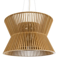 GloboStar® GLOBOSTAR® BIMINI 02288 Boho Κρεμαστό Φωτιστικό Οροφής με Ντουί 1 x E27 AC 220-240V IP20 - Καφέ - Μ60 x Π60 x Υ40cm