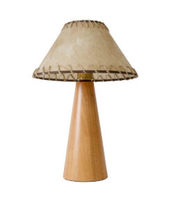 GloboStar® MASPALOMAS 02291 Boho Επιτραπέζιο Φωτιστικό Πορτατίφ Μονόφωτο 1 x E27 IP20 Καφέ Ξύλο με Μπεζ Ύφασμα - Μ30 x Π30 x Υ45cm 11 02291 4