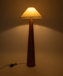 Alternative view of GloboStar® MASPALOMAS 02292 Boho Επιδαπέδιο Φωτιστικό Μονόφωτο 1 x E27 IP20 Καφέ Ξύλο με Μπεζ Ύφασμα - Μ55 x Π55 x Υ145cm