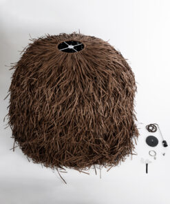 GLOBOSTAR® GUADELOUPE 02295 Boho Κρεμαστό Φωτιστικό Οροφής με Ντουί 1 x E27 AC 220-240V IP20 - Καφέ - Μ120 x Π120 x Υ100cm 19 02295 10