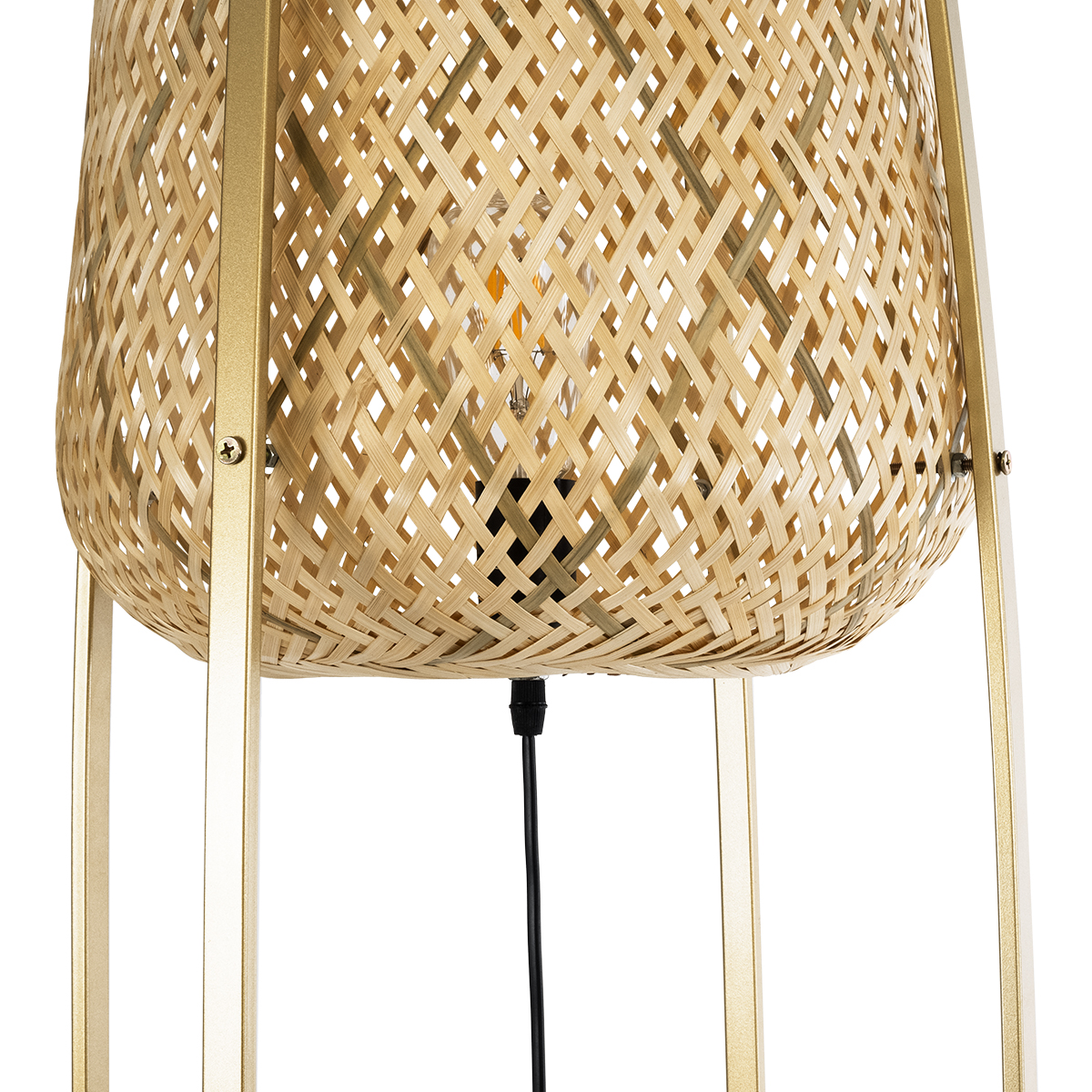 GloboStar® MEILANI 02301 Boho Επιδαπέδιο Φωτιστικό Μονόφωτο 1 x E27 IP20 Χρυσό Μέταλλο με Μπεζ Ξύλο - Μ40 x Π40 x Υ150cm 7 GloboStar® MEILANI 02301 Boho Επιδαπέδιο Φωτιστικό Μονόφωτο 1 x E27 IP20 Χρυσό Μέταλλο με Μπεζ Ξύλο - Μ40 x Π40 x Υ150cm - Image 5