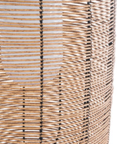 GloboStar® GRAMBIAN 02304 Boho Αυτόνομο Ηλιακό Κρεμαστό/Επιτραπέζιο Φωτιστικό Πορτατίφ LED 5W 200lm 180° με Ενσωματωμένη Μπαταρία IP65 Θερμό Λευκό 3000K Μπεζ Ξύλο - Μ30 x Π30 x Υ48cm - 2 Χρόνια Εγγύηση 15 02304 8