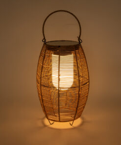 Alternative view of GloboStar® HESPELER 02305 Boho Αυτόνομο Ηλιακό Κρεμαστό/Επιτραπέζιο Φωτιστικό Πορτατίφ LED 5W 200lm 180° με Ενσωματωμένη Μπαταρία IP65 Θερμό Λευκό 3000K Μπεζ Ξύλο - Μ25 x Π25 x Υ45cm - 2 Χρόνια Εγγύηση