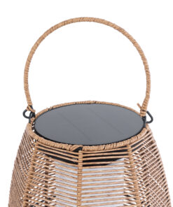 GloboStar® HESPELER 02305 Boho Αυτόνομο Ηλιακό Κρεμαστό/Επιτραπέζιο Φωτιστικό Πορτατίφ LED 5W 200lm 180° με Ενσωματωμένη Μπαταρία IP65 Θερμό Λευκό 3000K Μπεζ Ξύλο - Μ25 x Π25 x Υ45cm - 2 Χρόνια Εγγύηση 13 02305 6