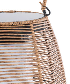 GloboStar® HESPELER 02305 Boho Αυτόνομο Ηλιακό Κρεμαστό/Επιτραπέζιο Φωτιστικό Πορτατίφ LED 5W 200lm 180° με Ενσωματωμένη Μπαταρία IP65 Θερμό Λευκό 3000K Μπεζ Ξύλο - Μ25 x Π25 x Υ45cm - 2 Χρόνια Εγγύηση 14 02305 7