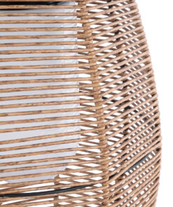 GloboStar® HESPELER 02305 Boho Αυτόνομο Ηλιακό Κρεμαστό/Επιτραπέζιο Φωτιστικό Πορτατίφ LED 5W 200lm 180° με Ενσωματωμένη Μπαταρία IP65 Θερμό Λευκό 3000K Μπεζ Ξύλο - Μ25 x Π25 x Υ45cm - 2 Χρόνια Εγγύηση 15 02305 8