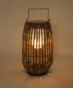 Alternative view of GloboStar® NETLEY 02306 Boho Αυτόνομο Ηλιακό Κρεμαστό/Επιτραπέζιο Φωτιστικό Πορτατίφ LED 5W 200lm 180° με Ενσωματωμένη Μπαταρία IP65 Θερμό Λευκό 3000K Γκρι Ξύλο - Μ30 x Π30 x Υ50cm - 2 Χρόνια Εγγύηση