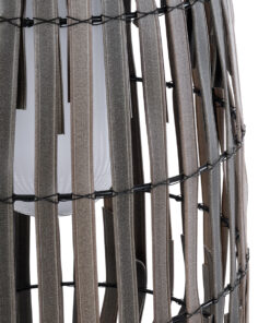 GloboStar® NETLEY 02306 Boho Αυτόνομο Ηλιακό Κρεμαστό/Επιτραπέζιο Φωτιστικό Πορτατίφ LED 5W 200lm 180° με Ενσωματωμένη Μπαταρία IP65 Θερμό Λευκό 3000K Γκρι Ξύλο - Μ30 x Π30 x Υ50cm - 2 Χρόνια Εγγύηση 15 02306 8