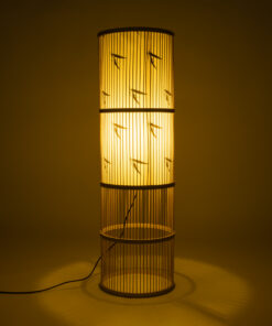 Alternative view of GloboStar® FALKLAND 02307 Boho Επιδαπέδιο Φωτιστικό Μονόφωτο 1 x E27 IP20 Μπεζ Ξύλο με Λευκό Ύφασμα - Μ30 x Π30 x Υ100cm