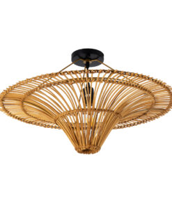 GLOBOSTAR® PALERMO 02308 Boho Φωτιστικό Οροφής με Ντουί 1 x E27 AC 220-240V IP20 - Καφέ - Μ60 x Π60 x Υ36cm 13 02308 4