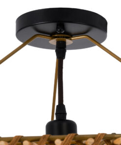 GLOBOSTAR® PALERMO 02308 Boho Φωτιστικό Οροφής με Ντουί 1 x E27 AC 220-240V IP20 - Καφέ - Μ60 x Π60 x Υ36cm 16 02308 7