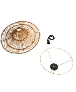 GLOBOSTAR® PALERMO 02308 Boho Φωτιστικό Οροφής με Ντουί 1 x E27 AC 220-240V IP20 - Καφέ - Μ60 x Π60 x Υ36cm 17 02308 8