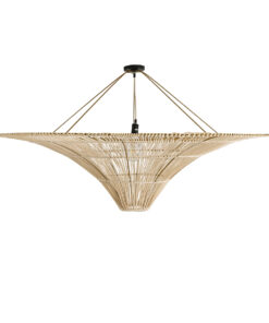 GLOBOSTAR® PALERMO 02309 Boho Φωτιστικό Οροφής με Ντουί 1 x E27 AC 220-240V IP20 - Μπεζ - Μ150 x Π150 x Υ78cm 12 02309 4