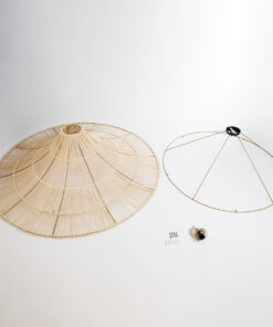 GLOBOSTAR® PALERMO 02309 Boho Φωτιστικό Οροφής με Ντουί 1 x E27 AC 220-240V IP20 - Μπεζ - Μ150 x Π150 x Υ78cm 17 02309 9