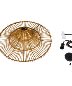 GLOBOSTAR® PALERMO 02310 Boho Κρεμαστό Φωτιστικό Οροφής με Ντουί 1 x E27 AC 220-240V IP20 - Καφέ - Μ60 x Π60 x Υ18cm 20 02310 9