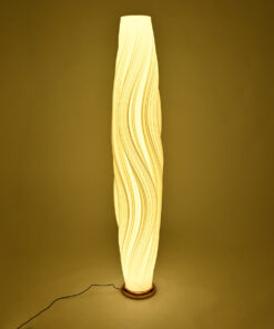 Alternative view of GloboStar® CERULEAN 02312 Μοντέρνο Επιδαπέδιο Φωτιστικό Μονόφωτο 1 x E27 IP20 Μπεζ & Λευκό Πολυβινυλοχλωρίδιο με Χάλκινο Μέταλλο - Μ30 x Π30 x Υ155cm