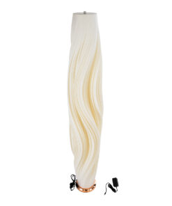 GloboStar® CERULEAN 02312 Μοντέρνο Επιδαπέδιο Φωτιστικό Μονόφωτο 1 x E27 IP20 Μπεζ & Λευκό Πολυβινυλοχλωρίδιο με Χάλκινο Μέταλλο - Μ30 x Π30 x Υ155cm 13 02312 6