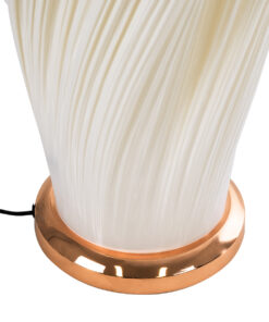 GloboStar® CERULEAN 02312 Μοντέρνο Επιδαπέδιο Φωτιστικό Μονόφωτο 1 x E27 IP20 Μπεζ & Λευκό Πολυβινυλοχλωρίδιο με Χάλκινο Μέταλλο - Μ30 x Π30 x Υ155cm 15 02312 8