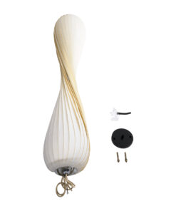 GLOBOSTAR® PRAIA 02317 Μοντέρνο Κρεμαστό Φωτιστικό Οροφής με Ντουί 2 x E27 AC 220-240V IP20 - Μπεζ & Λευκό - Μ25 x Π25 x Υ145cm 20 02317 09