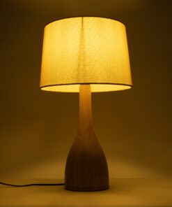 Alternative view of GloboStar® BERKBAY 02319 Boho Επιτραπέζιο Φωτιστικό Πορτατίφ Μονόφωτο 1 x E27 IP20 Μπεζ Ξύλο με Μπεζ Ύφασμα - Μ32 x Π32 x Υ55cm