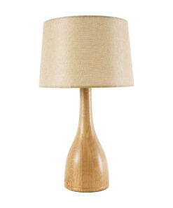 GloboStar® BERKBAY 02319 Boho Επιτραπέζιο Φωτιστικό Πορτατίφ Μονόφωτο 1 x E27 IP20 Μπεζ Ξύλο με Μπεζ Ύφασμα - Μ32 x Π32 x Υ55cm 10 02319 4
