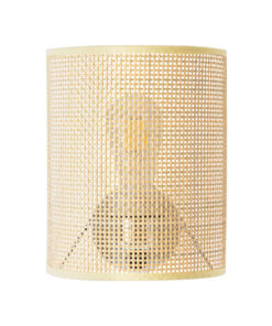 GloboStar® SAOTOME 02321 Boho Επιτοίχιο Φωτιστικό Απλίκα Μονόφωτο 1 x E27 IP20 Μπεζ Ξύλο - Μ20 x Π10 x Υ25cm 11 02321 4