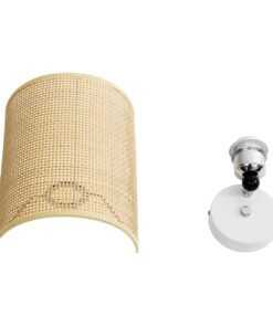 GloboStar® SAOTOME 02321 Boho Επιτοίχιο Φωτιστικό Απλίκα Μονόφωτο 1 x E27 IP20 Μπεζ Ξύλο - Μ20 x Π10 x Υ25cm 13 02321 6