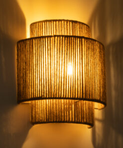 Alternative view of GloboStar® MABANA 02322 Boho Επιτοίχιο Φωτιστικό Απλίκα Μονόφωτο 1 x E27 IP20 Μπεζ Σχοινί - Μ23 x Π11 x Υ25cm