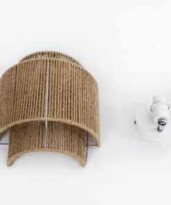 GloboStar® MABANA 02322 Boho Επιτοίχιο Φωτιστικό Απλίκα Μονόφωτο 1 x E27 IP20 Μπεζ Σχοινί - Μ23 x Π11 x Υ25cm 13 02322 6