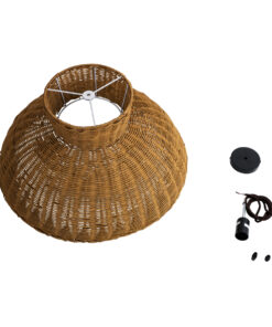 GLOBOSTAR® MALABO 02328 Boho Κρεμαστό Φωτιστικό Οροφής με Ντουί 1 x E27 AC 220-240V IP20 - Καφέ - Μ60 x Π60 x Υ31cm 22 02328 10