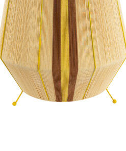 GloboStar® SALERNO 02331 Boho Επιδαπέδιο Φωτιστικό Μονόφωτο 1 x E27 IP20 Μπεζ, Καφε & Κίτρινο Βαμβακερό Νήμα - Μ50 x Π50 x Υ70cm 13 02331 6