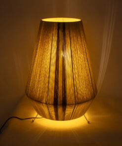 GloboStar® SALERNO 02331 Boho Επιδαπέδιο Φωτιστικό Μονόφωτο 1 x E27 IP20 Μπεζ, Καφε & Κίτρινο Βαμβακερό Νήμα - Μ50 x Π50 x Υ70cm 15 02331 8