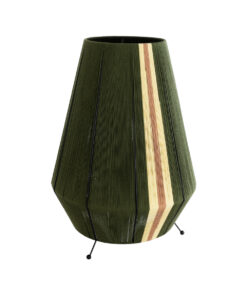 GloboStar® GLOBOSTAR® SALERNO 02332 Boho Επιδαπέδιο Φωτιστικό με Ντουί 1 x E27 AC 220-240V IP20 - Σκούρο Πράσινο & Μπεζ - Μ50 x Π50 x Υ70cm