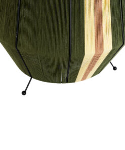 GLOBOSTAR® SALERNO 02332 Boho Επιδαπέδιο Φωτιστικό με Ντουί 1 x E27 AC 220-240V IP20 - Σκούρο Πράσινο & Μπεζ - Μ50 x Π50 x Υ70cm 13 02332 6