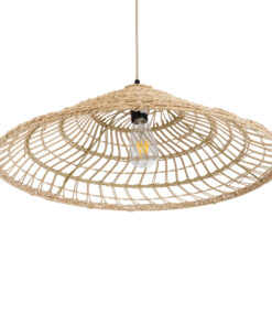 GLOBOSTAR® KAIA 02346 Boho Κρεμαστό Φωτιστικό Οροφής με Ντουί 1 x E27 AC 220-240V IP20 - Μπεζ - Μ60 x Π60 x Υ20cm 16 02346 6