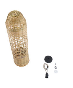 GLOBOSTAR® WAIKIKI 02350 Boho Κρεμαστό Φωτιστικό Οροφής με Ντουί 1 x E27 AC 220-240V IP20 - Μπεζ - Μ20 x Π20 x Υ80cm 21 02350 11