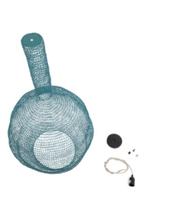 GLOBOSTAR® KENTUCKY 02355 Vintage Κρεμαστό Φωτιστικό Οροφής με Ντουί 1 x E27 AC 220-240V IP20 - Τιρκουάζ - Μ60 x Π60 x Υ90cm 21 02355 11