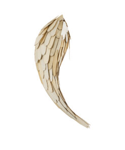 GloboStar® GloboStar® GOURAMI 02358 Boho Επιτοίχιο Φωτιστικό Απλίκα Μονόφωτο 1 x E27 IP20 Μπεζ Ξύλο - Μ64 x Π21 x Υ16cm