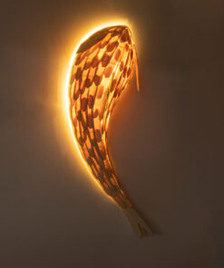 Alternative view of GloboStar® GOURAMI 02359 Boho Επιτοίχιο Φωτιστικό Απλίκα Μονόφωτο 1 x E27 IP20 Μπεζ Ξύλο - Μ98 x Π33 x Υ22.5cm